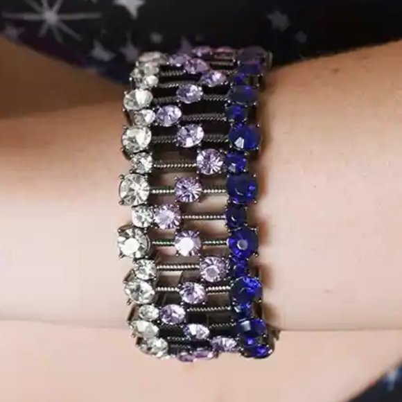WHBM GORGEOUS! Ultraviolet Stretch Bracelet Purple Blue Violet Ombre - Picture 4 of 4